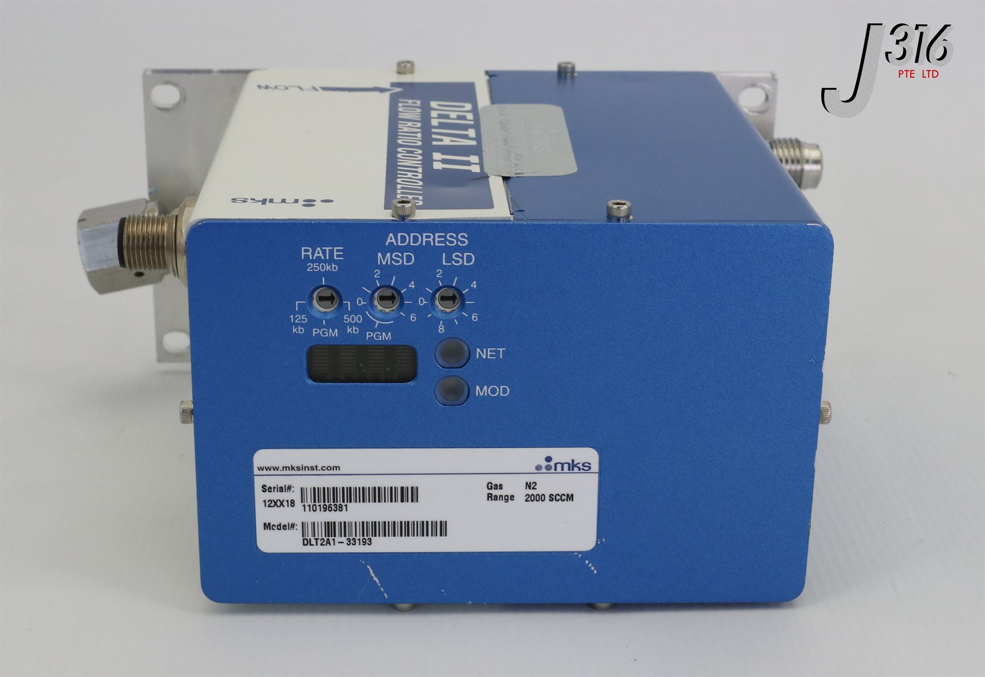 6615 MKS DELTA II FLOW RATIO CONTROLLER, N2 2000SCCM DLT2A1-33193